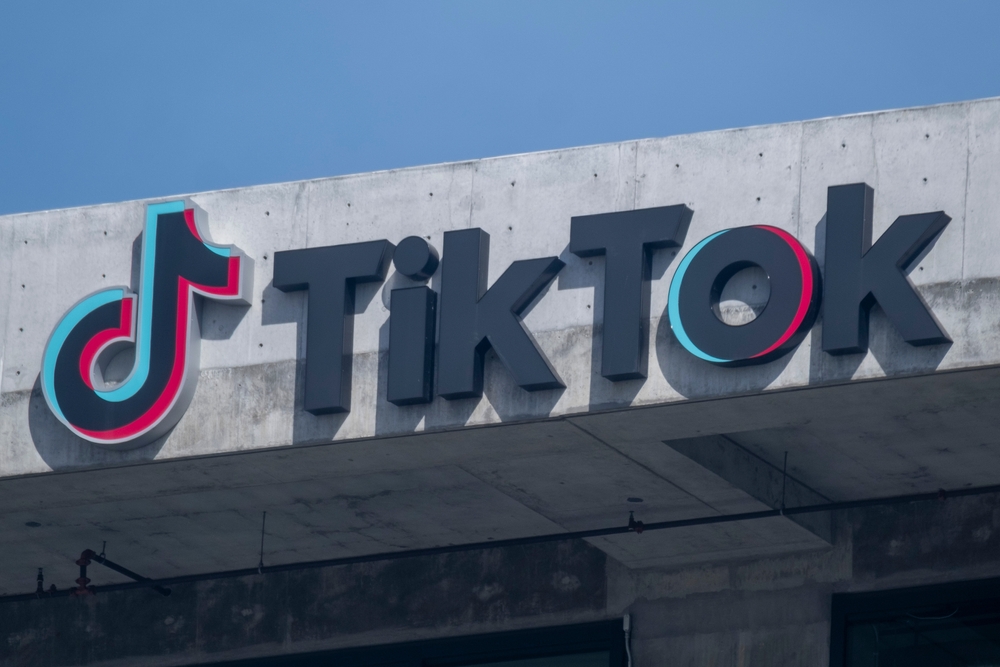 TikTok sign on building